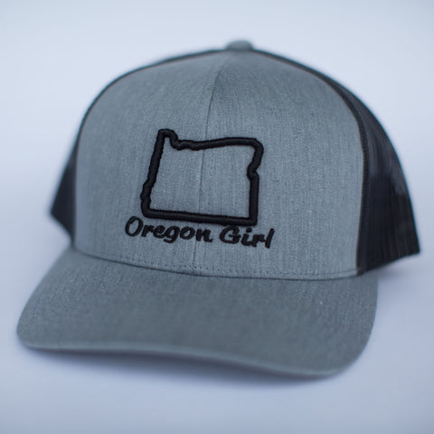 Oregon Girl | 3D Embroidery | Heather Grey - Charcoal | SnapBack Trucker Cap