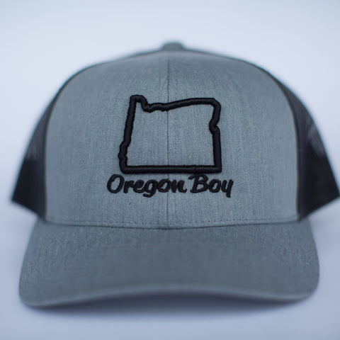 Oregon Boy | 3D Embroidery | Heather Grey - Charcoal | SnapBack Trucker Cap
